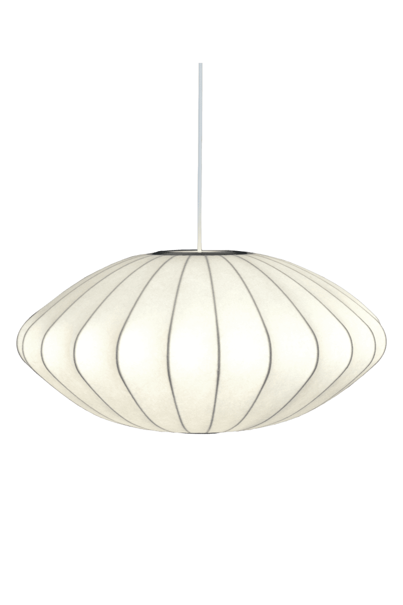 Josefine Ø65 Hvit Taklampe Fra Aneta Lighting - Den gener&oslash;se skjermen er laget av kunstig silke, noe som gir lampen en vakker tekstur og et mykt lys n&aring;r den er tent.