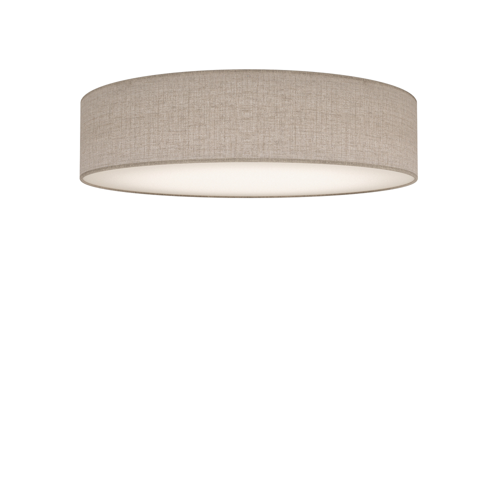 Soft Ø50 Beige lin plafond Fra Belid - Skjermen i lin i en naturlig beige farge er kombinert med en hvit sokkelplate som gir et jevnt og blendfritt lys.