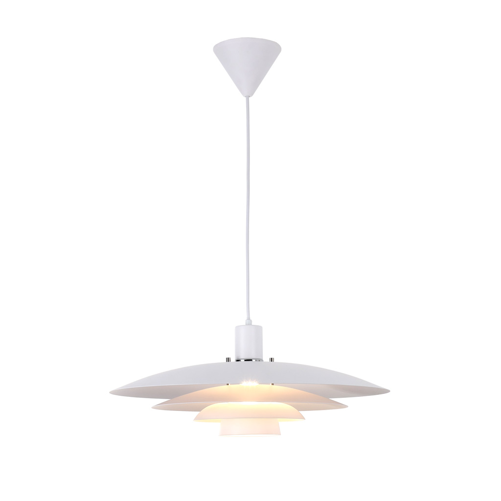 Stealth Ø50 Hvit Taklampe Fra Nordic Lighting - Lampen leveres med to sett med detaljer &ndash; knotter og ringer i b&aring;de krom og hvitt &ndash; slik at du kan velge uttrykket og tilpasse designet til interi&oslash;ret ditt.