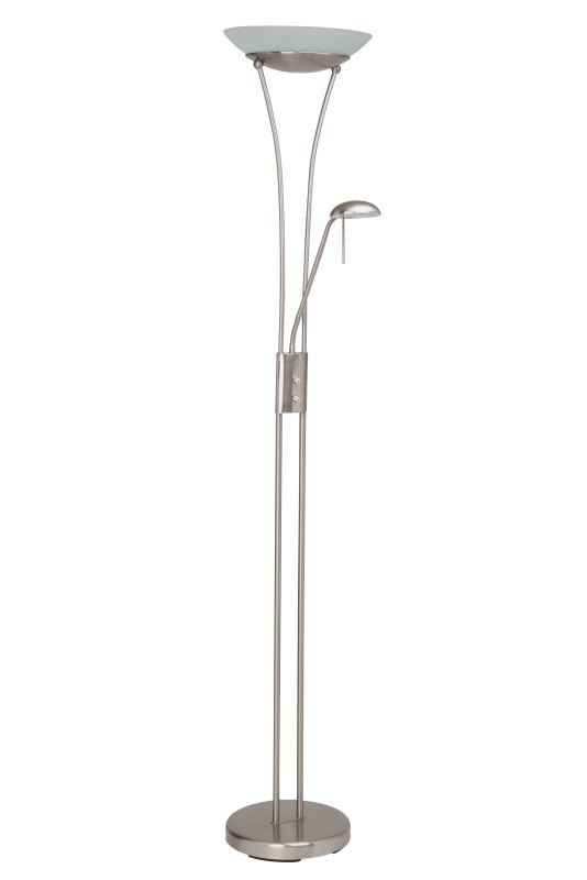 Finn Sølv gulvlampe Fra Brilliant - Lampen sprer et varmt hvitt lys som skaper en koselig følelse, og med den integrerte dimmeren kan lysstyrken justeres trinnløst.