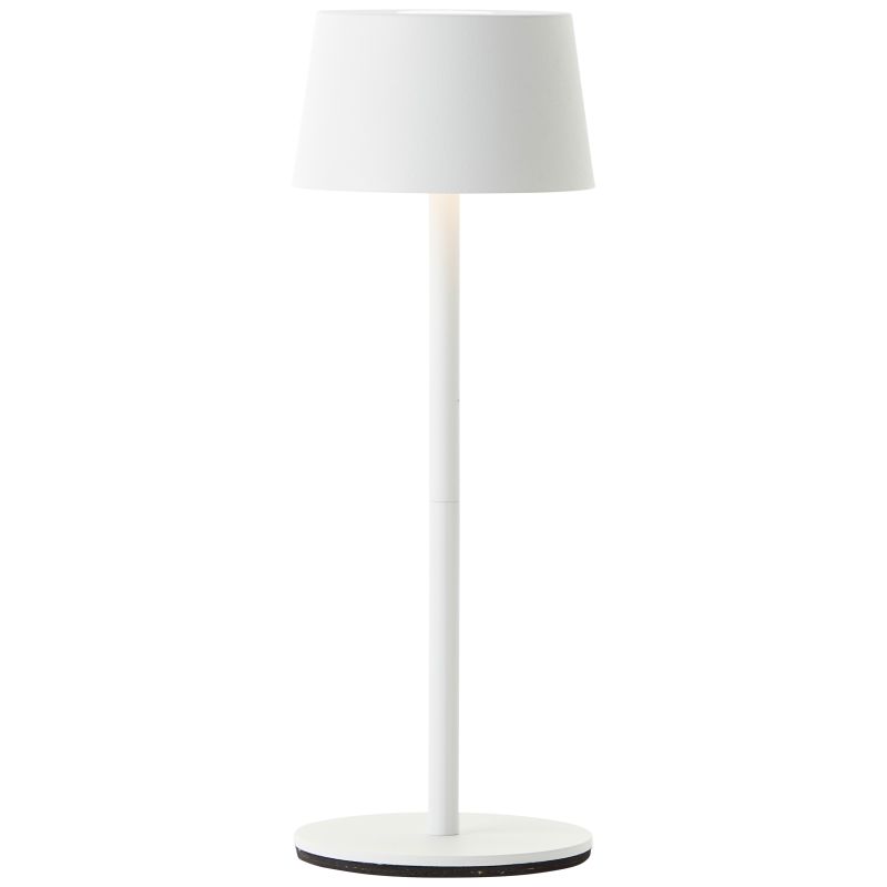 Jona 25cm Hvit bærbar Fra Brilliant - Jona er en liten, b&aelig;rbar bordlampe laget av hvitt metall.