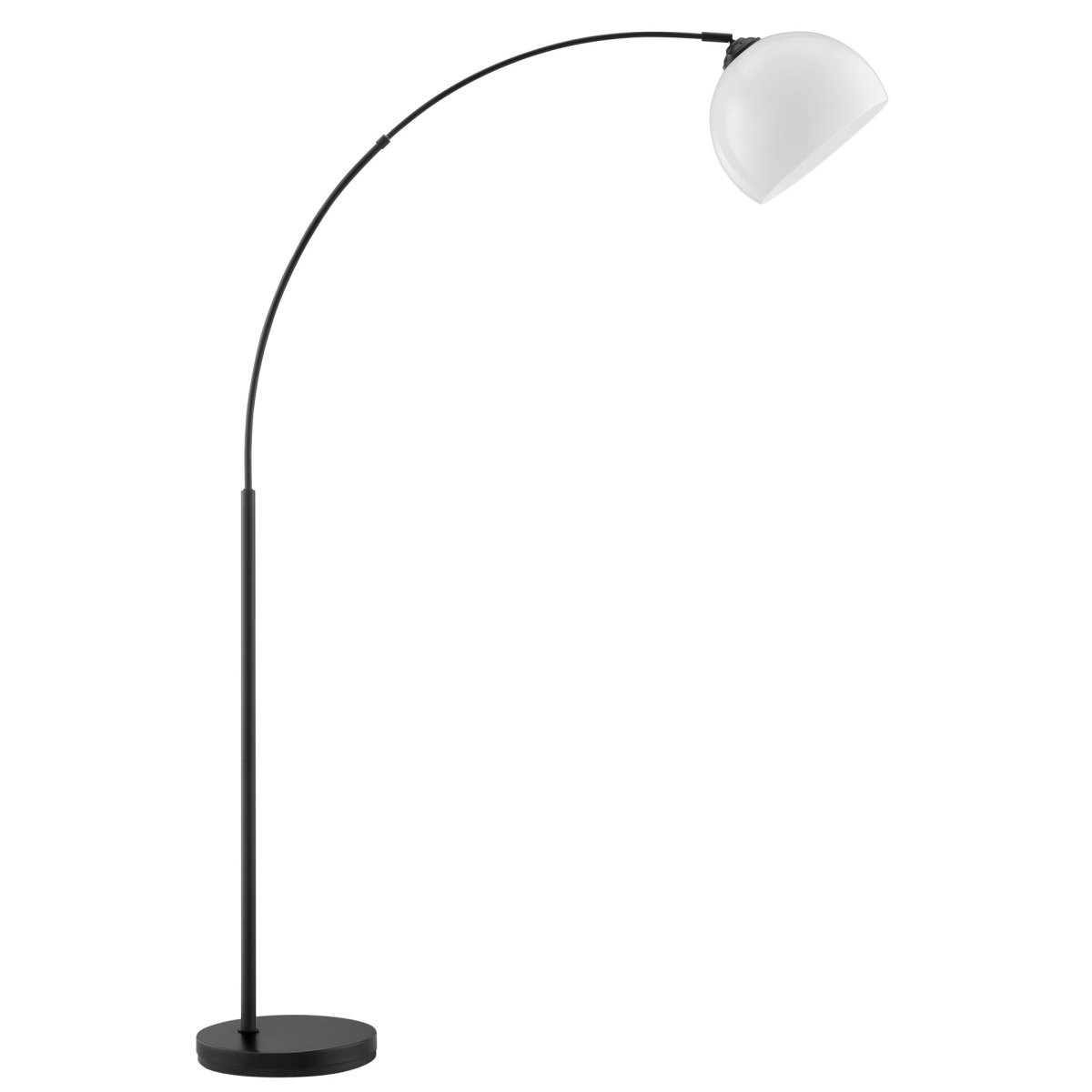 Vessa Svart gulvlampe Fra Brilliant - Vessa er en stilig gulvlampe i svart metall med en hvit plastskjerm som gir lampen et mykt og elegant uttrykk.