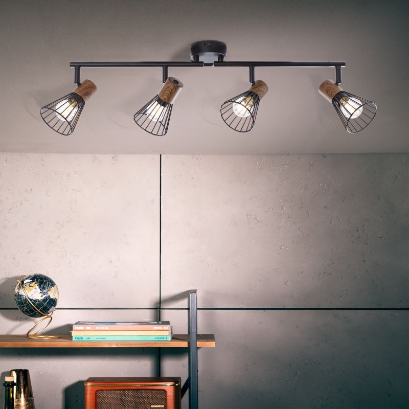 Manama 4 Svart spotlight Fra Brilliant - Manama er en moderne spotlight som kombinerer retro og moderne design.