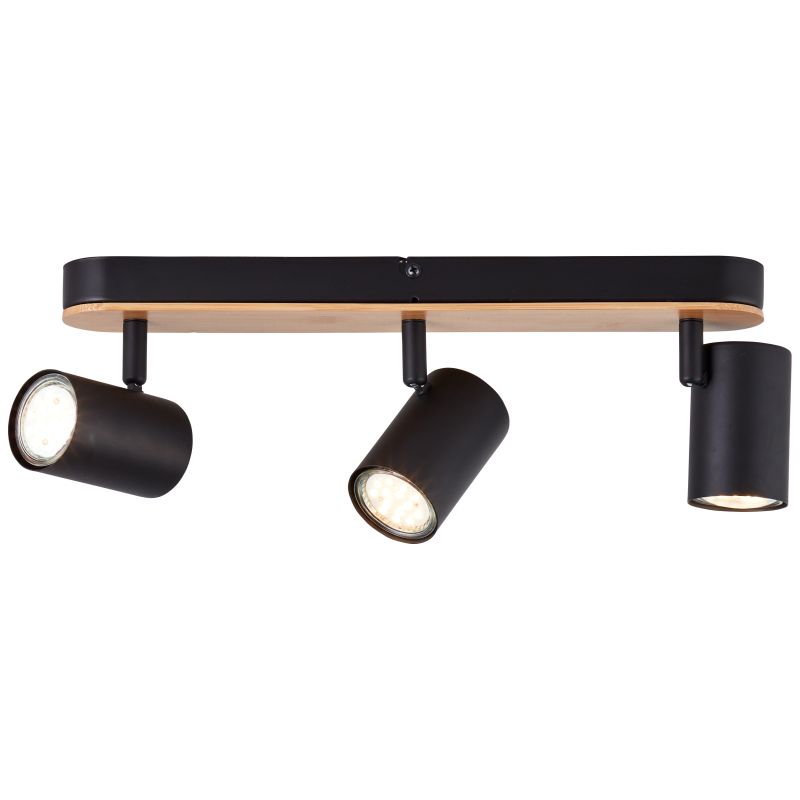 Niels 3 Svart spotlight Fra Brilliant - Lampen er laget av metall og bambus – et fornybart og miljøvennlig materiale som gir en varm og innbydende følelse og bidrar til en hyggelig atmosfære.