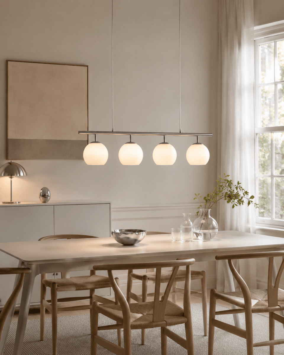Globi 4 78cm Nikkel Taklampe Fra Nordic Lighting - Globi blir et dekorativt blikkfang som passer like godt i moderne hjem som i mer klassiske milj&oslash;er.