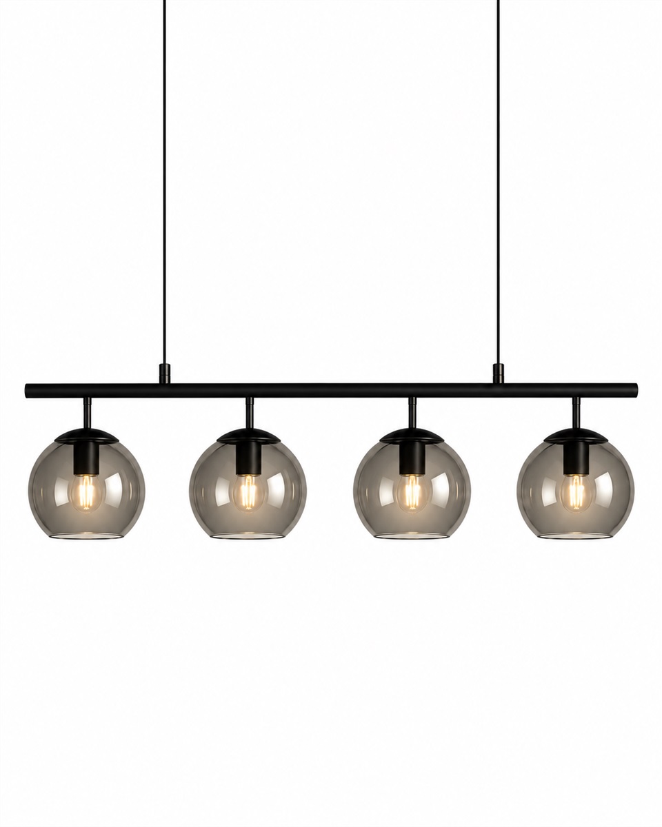 Globi 4 78cm Svart/Røkt Taklampe Fra Nordic Lighting - Globi blir et dekorativt blikkfang som passer like godt i moderne hjem som i mer klassiske milj&oslash;er.