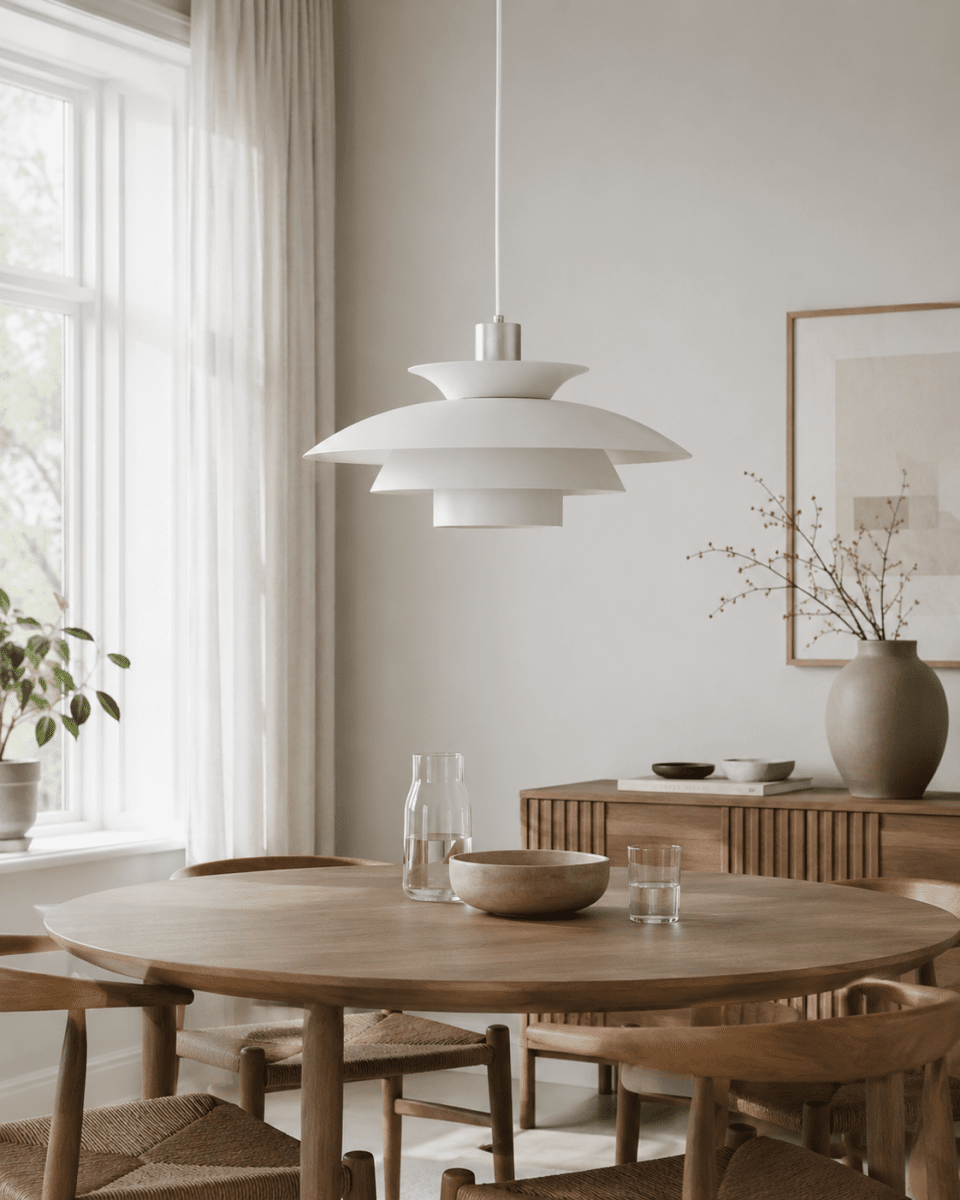 Stealth 2 Ø50 Hvit Taklampe Fra Nordic Lighting - Stealth er en klassisk pendellampe med et stilig og tidl&oslash;st design.