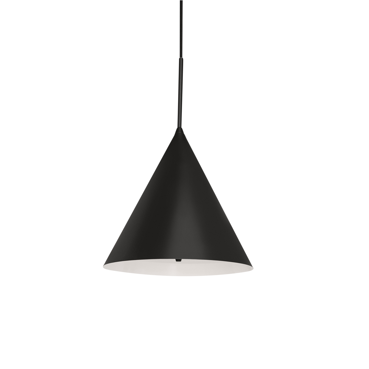 Idre Ø30 Svart Taklampe Fra Armaturhantverk - Nedtill har lampan en akrylsk&auml;rm som bidrar till en j&auml;mn ljusspriding men ocks&aring; till att undvika bl&auml;ndning.