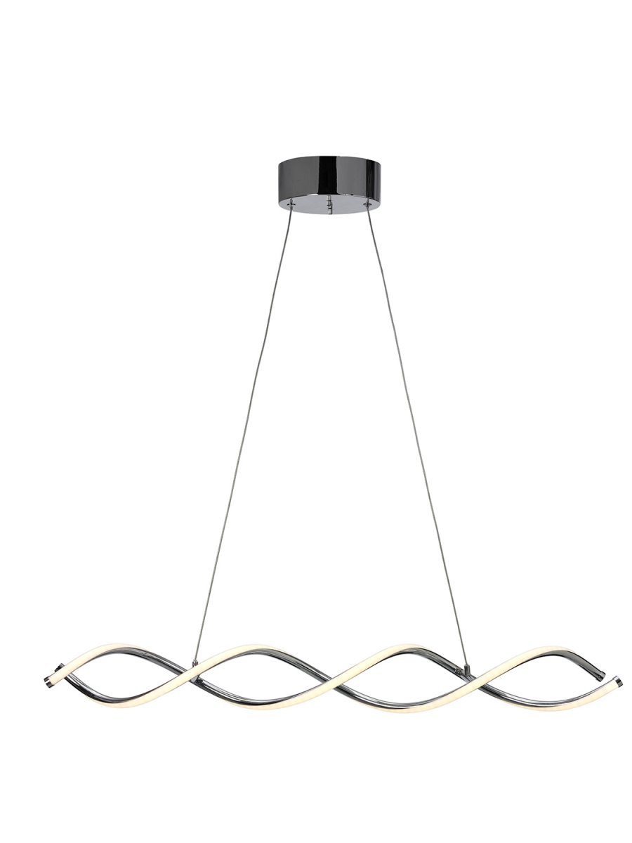 Vindla 87cm Krom Taklampe Fra Cottex - Vindla taklampe i metall og silikon er en moderne og elegant belysningsløsning som gir rommet ditt en unik og stilig følelse.