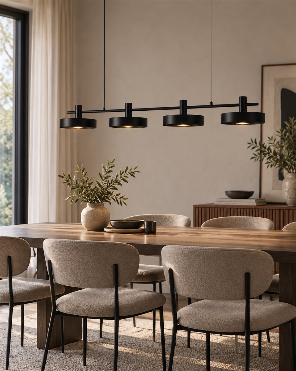 Birillo 130cm Svart Taklampe Fra Nordic Lighting - Birillo er en moderne pendellampe i metall med et stilig og grafisk design.