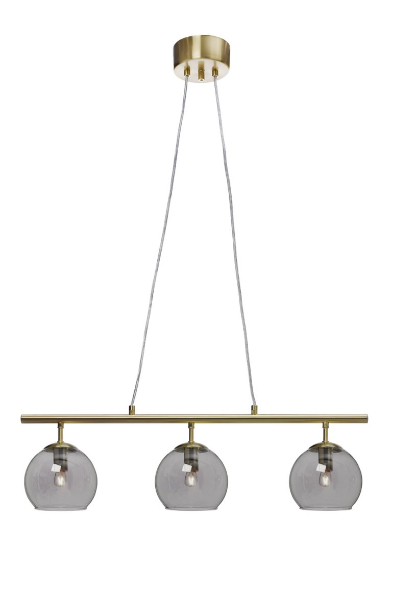 Zoom bilde av Capella 70cm Børstet messing Taklampe Fra Cottex - Skjermene i r&oslash;ykfarget glass er ikke bare stilige, men bidrar ogs&aring; til &aring; forhindre blending.