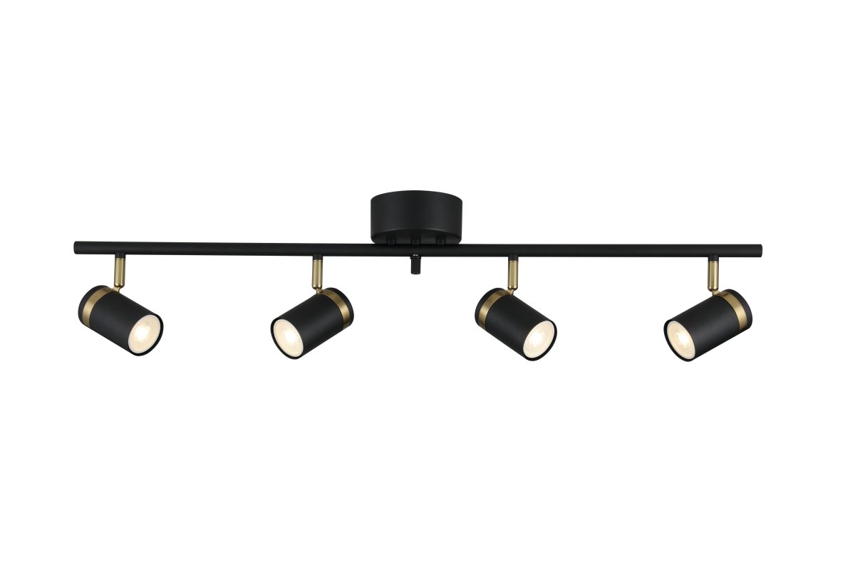 Lynx 4 Svart spotlight Fra Nordic Lighting - Lynx er en elegant spotlight med industridesign i svart metall med messingdetaljer.