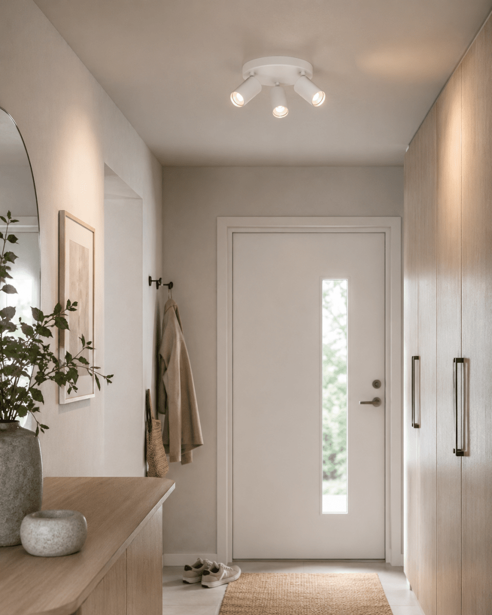 Crux 3 Hvit spotlight Fra Nordic Lighting - Crux er en stilig spotlight med tidl&oslash;st design i hvitt metall.