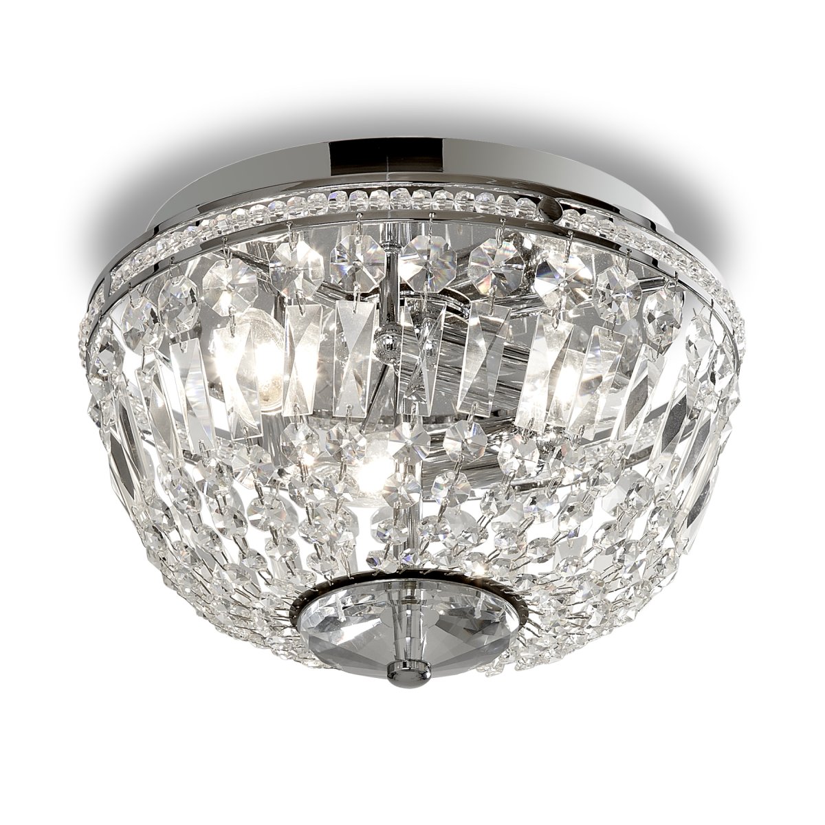 Adelsö Ø33 Krom baderomslampe Fra Armaturhantverk - De strålende krystallprismene fanger og reflekterer lyset, og skaper en storslått og glamorøs atmosfære.