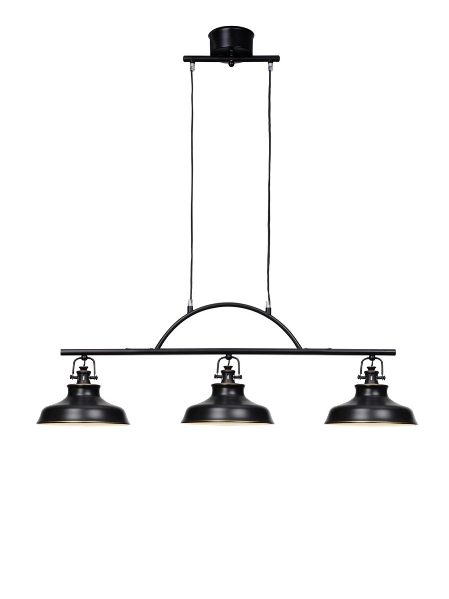 New Haven 96cm Antikk sort Taklampe Fra Cottex - New Haven taklampe i metall med svart antikk finish er en stilig og industriell lampe som gir en trendy f&oslash;lelse til rommet.