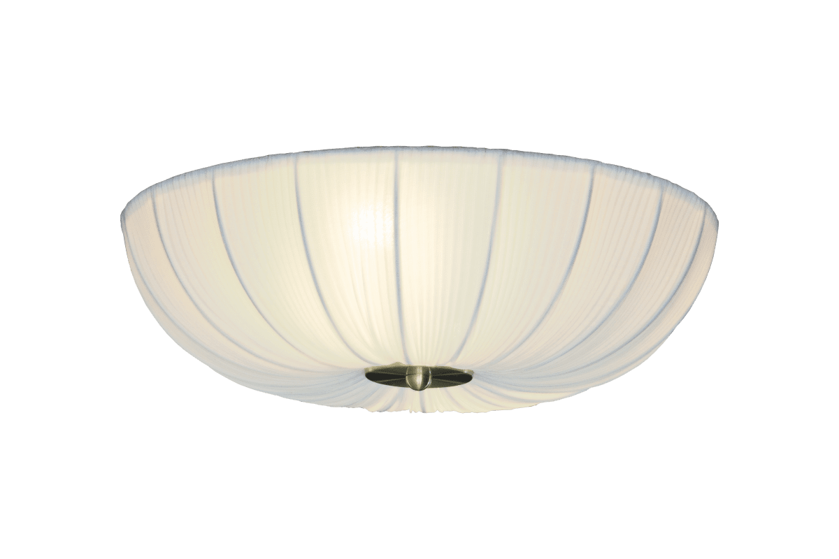 Lady Ø45 Hvit plafond Fra Aneta Lighting - N&aring;r lampen er p&aring;, sprer et mykt og behagelig lys seg gjennom stoffet og skaper en varm atmosf&aelig;re i rommet.