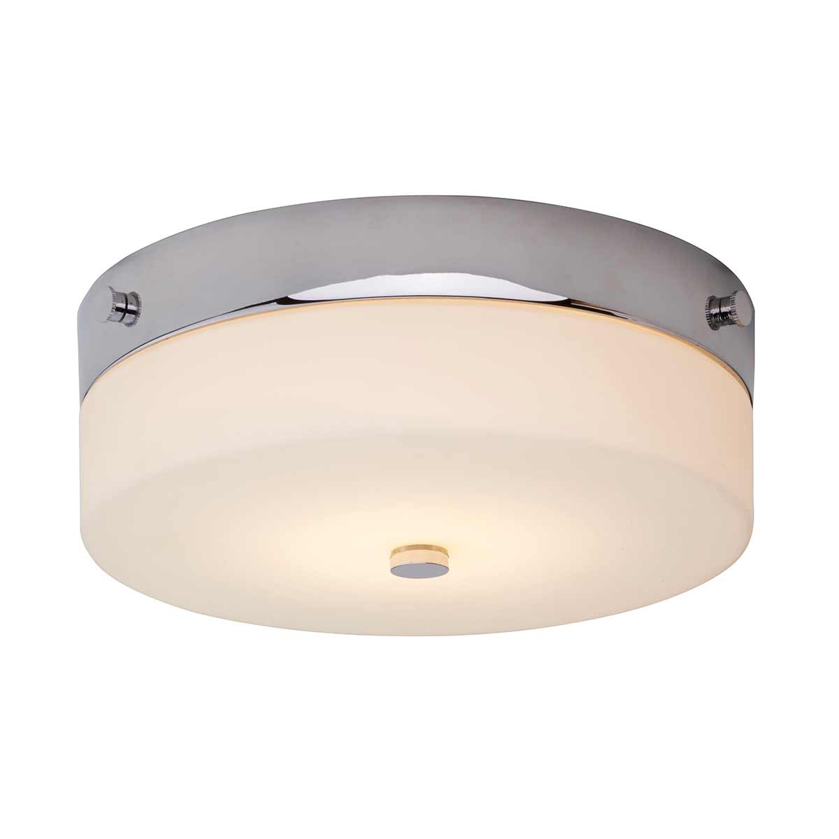 Tamar Ø24 Polert krom baderomslampe Fra Elstead Lighting - Tamar plafond i polert krom er en stilig og funksjonell belysningsløsning, perfekt for bad takket være IP44-klassifiseringen, men også egnet for korridorer og rom med lav takhøyde.