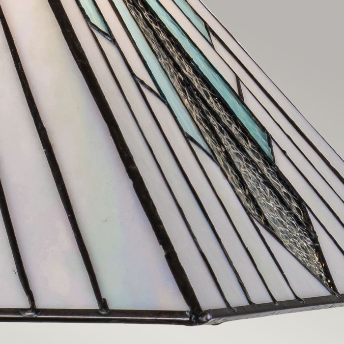 Alderley 50cm Flerfarget Fra Elstead Lighting - Metallkomponentene har en dyp vintage bronsefinish og et klassisk art deco-design som gir et tidløst og elegant utseende.