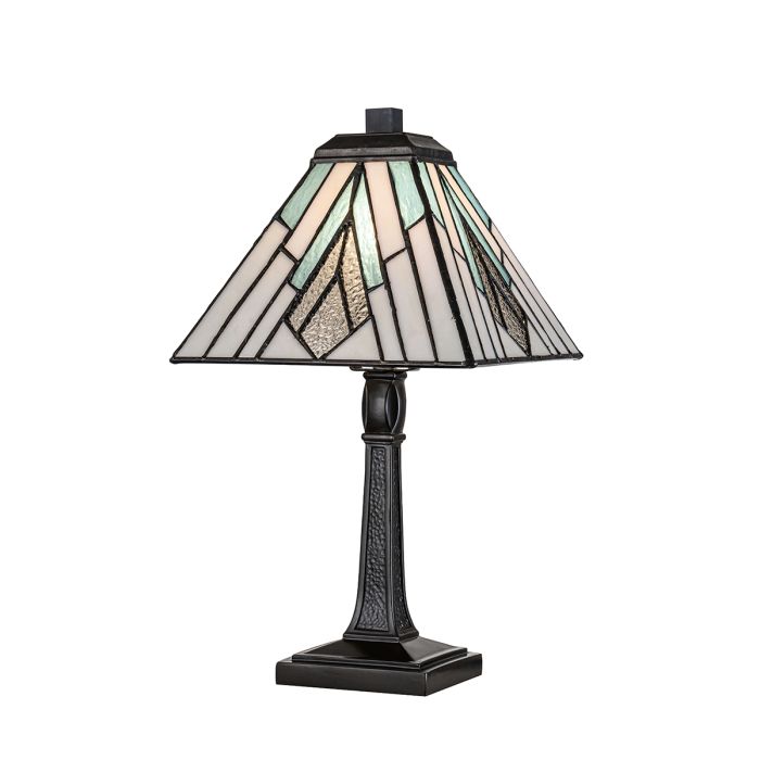 Alderley 35cm Flerfarget Fra Elstead Lighting - Metallkomponentene har en dyp vintage bronsefinish og et klassisk art deco-design som gir et tidløst og elegant utseende.