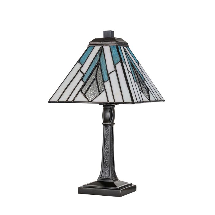 Alderley 35cm Flerfarget Fra Elstead Lighting - Metallkomponentene har en dyp vintage bronsefinish og et klassisk art deco-design som gir et tidløst og elegant utseende.
