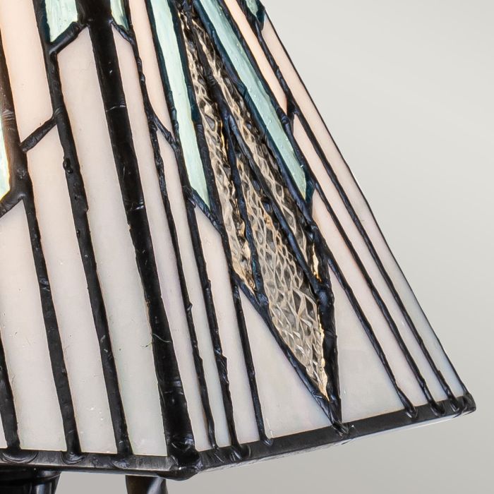 Alderley 32cm Flerfarget Fra Elstead Lighting - Metallkomponentene har en dyp vintage bronsefinish og et klassisk art deco-design som gir et tidløst og elegant utseende.