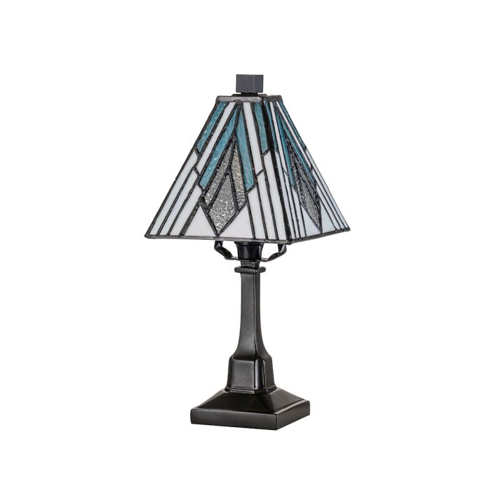 Alderley 32cm Flerfarget Fra Elstead Lighting - Metallkomponentene har en dyp vintage bronsefinish og et klassisk art deco-design som gir et tidløst og elegant utseende.