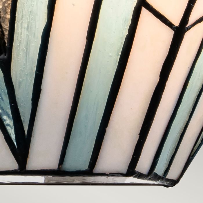 Alderley 30cm Flerfarget Fra Elstead Lighting - Metallkomponentene har en dyp vintage bronsefinish og et klassisk art deco-design som gir et tidløst og elegant utseende.