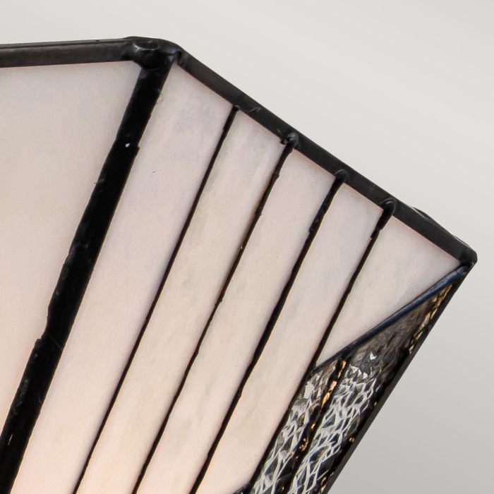 Alderley 30cm Flerfarget Fra Elstead Lighting - Metallkomponentene har en dyp vintage bronsefinish og et klassisk art deco-design som gir et tidløst og elegant utseende.