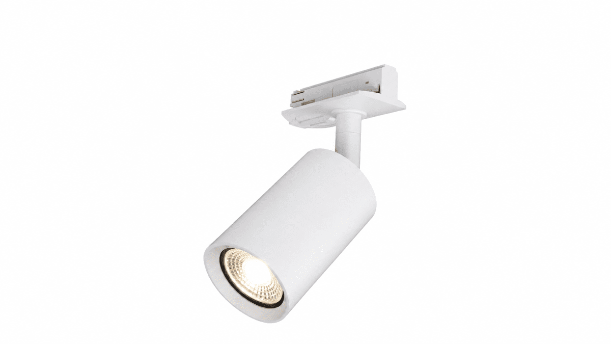 Forma spot Hvit Fra Nordic Lighting - Koble til str&oslash;mmen enten i enden/begynnelsen av skinnen med en kobling eller midt p&aring; skinnen med en senterkobling.