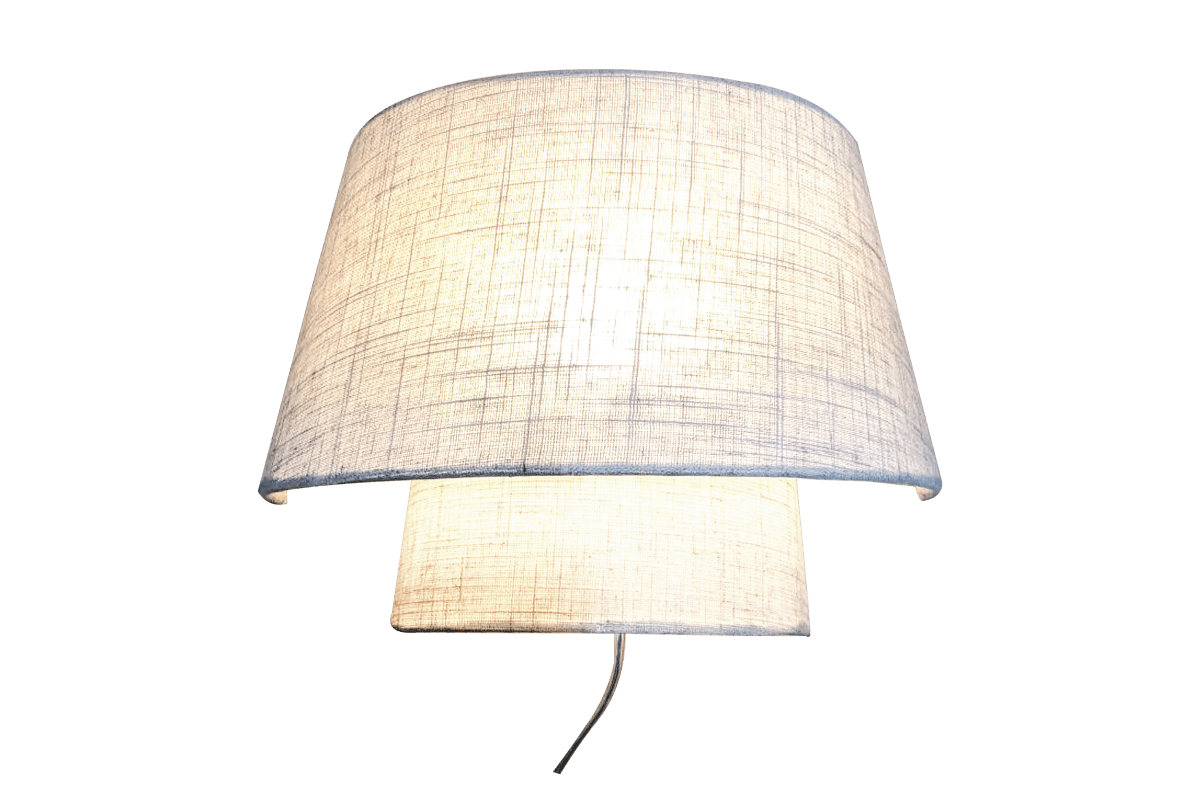 Zoom bilde av Doble 22cm Beige vegglampe Fra Aneta Lighting - N&aring;r lampen er p&aring;, sprer lyset seg behagelig gjennom begge skjermene og skaper en fin og stemningsfull gl&oslash;d.
