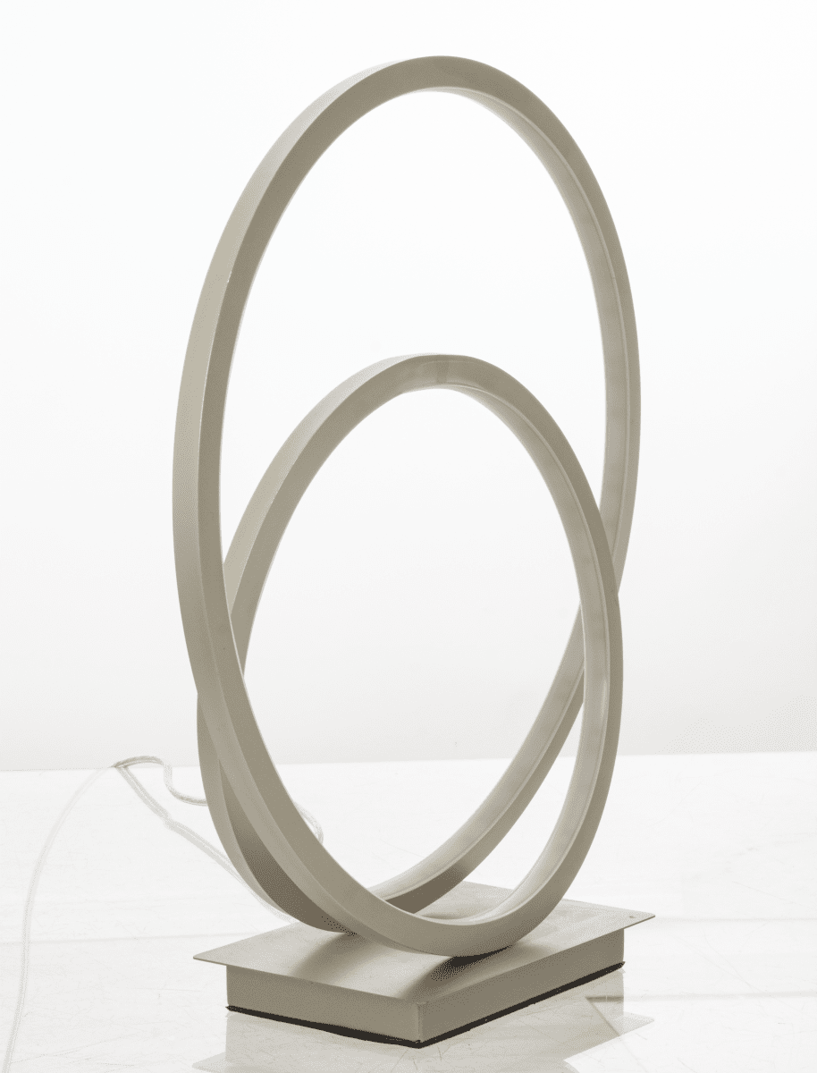 Loop 37cm Stål bordlampe Fra Aneta Lighting - Integrert 14W LED som kan dimmes med en 3-trinns dimmer p&aring; lampefoten.