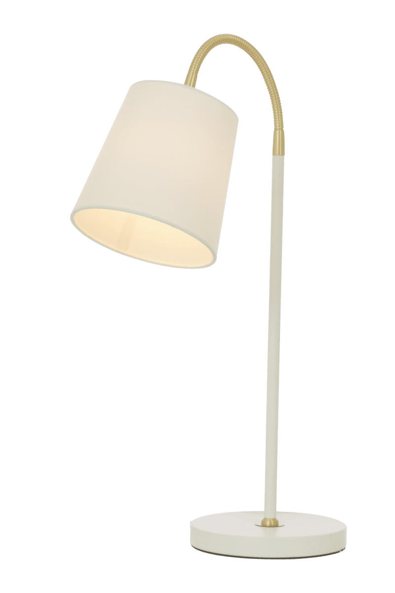 Ljusdal 50cm Hvit skrivebordslampe Fra Aneta Lighting - Den fleksible armen gjør det enkelt å rette lyset dit du trenger det, noe som gjør Ljusdal til et funksjonelt og elegant valg for ditt hjem.