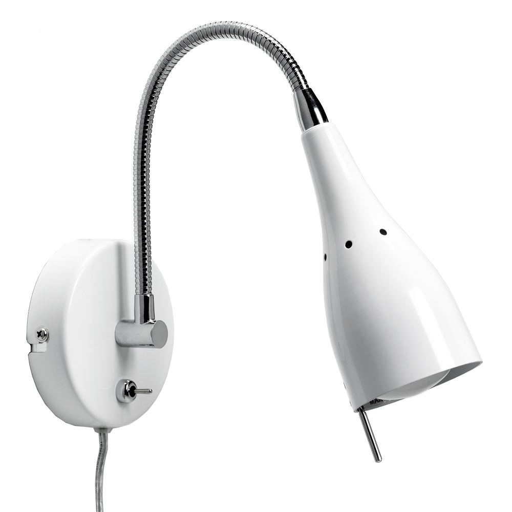 Tanum Hvit leselampe Fra Armaturhantverk - Den elegante og minimalistiske designen gj&oslash;r at den passer perfekt p&aring; soverommet, stuen eller kontoret.