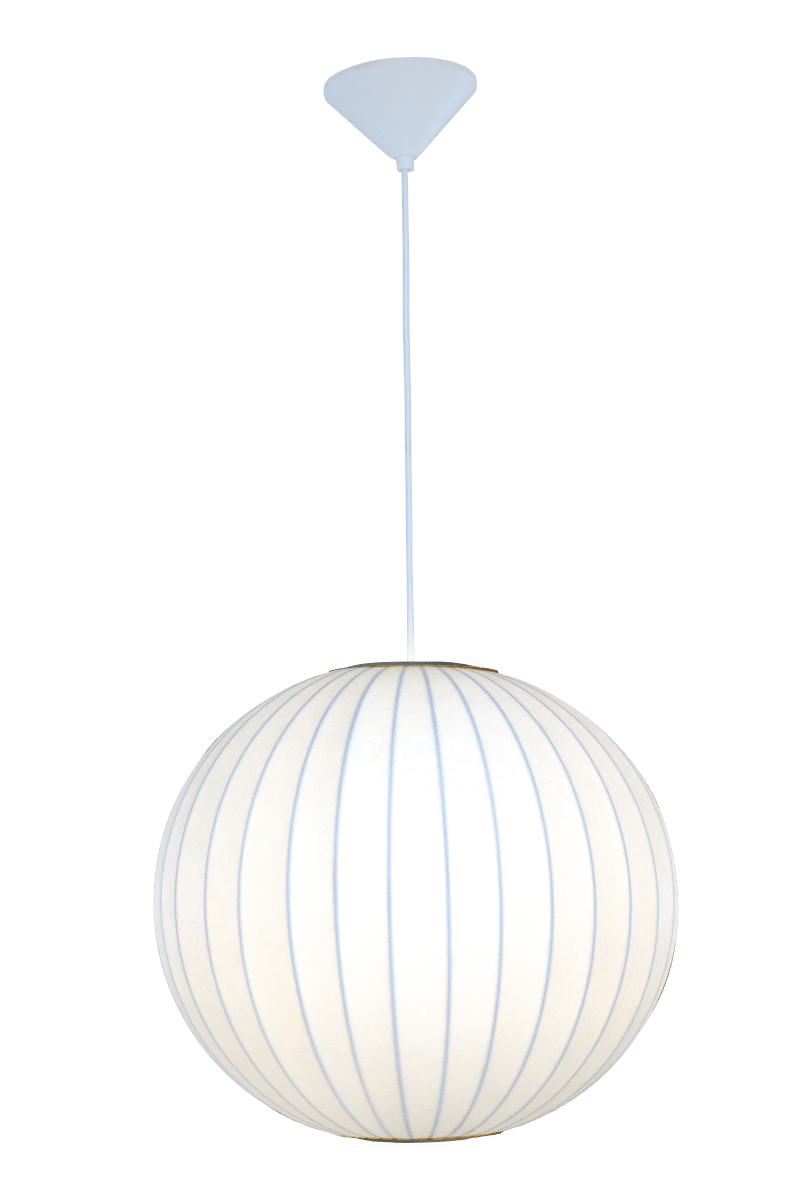 Kanoa Ø40 Hvit Taklampe Fra Aneta Lighting - N&aring;r lampen er p&aring;, sprer et behagelig lys seg gjennom stoffet og bidrar til en varm og koselig f&oslash;lelse i rommet.