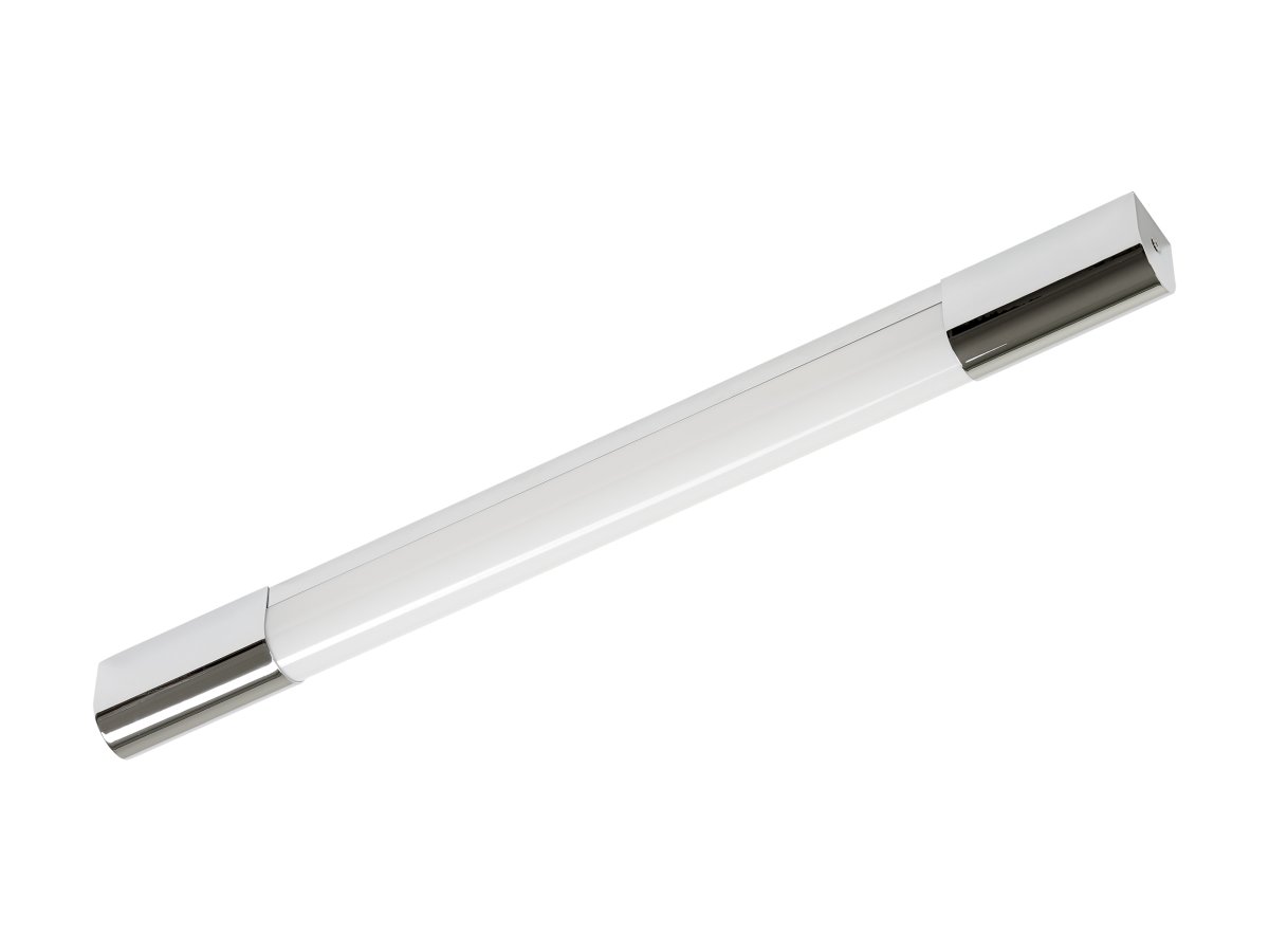 Zoom bilde av Ramsö Krom baderomslampe Fra Armaturhantverk - Denne slanke og moderne baderomslampen gir et kraftig og jevnt lys, perfekt for speilbelysning.