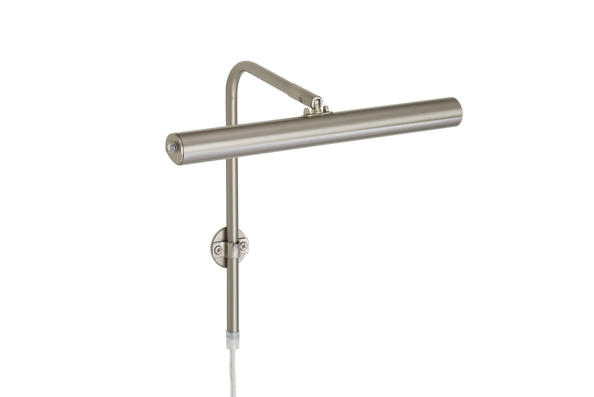 Gallery 30cm Nikkel Fra Texa Design - P&aring; den ene siden endrer du fargetemperaturen fra varmt hvitt lys p&aring; 2700K til kj&oslash;lig hvitt lys p&aring; 4000K, og p&aring; den andre siden endrer du lysstyrken.