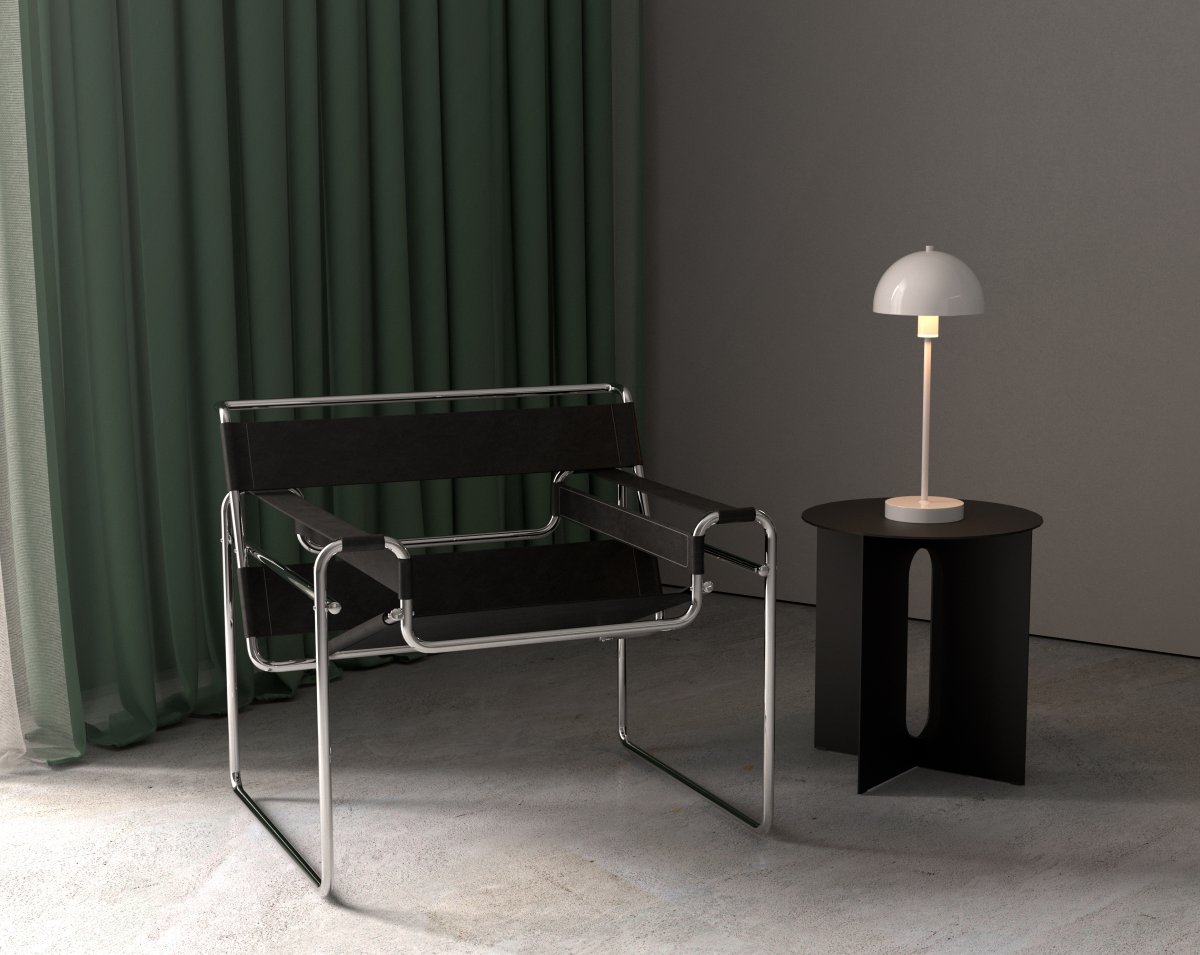 Vienda 48cm Hvit bordlampe Fra Herstal - Vienda bordlampe med sitt klassiske og elegante design, gj&oslash;r at lampen kan brukes i hjemmet i mange &aring;r.