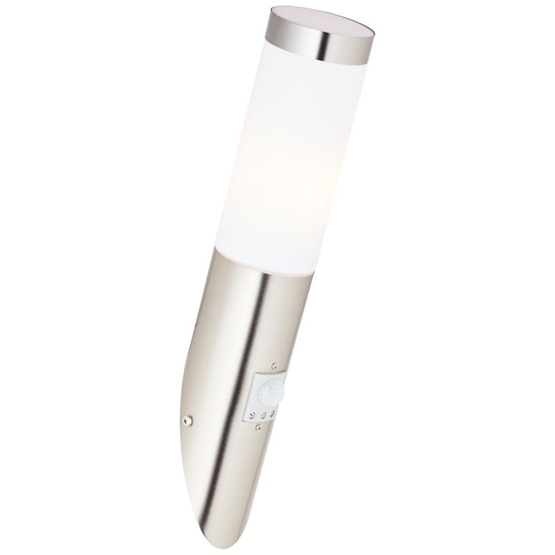 Chorus Stål utendørslampe Fra Brilliant - I tillegg kan du velge om lampen kun skal reagere p&aring; bevegelse om dagen eller om natten.