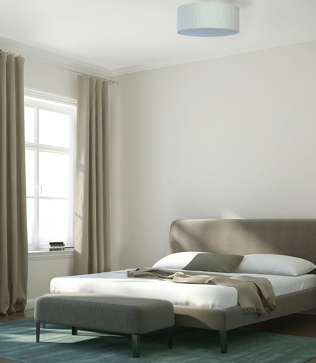 Bendir Ø38 Beige plafond Fra Aneta Lighting - Harmoniserer med de fleste interiørstiler og er et utmerket valg for god generell belysning i gangen, stuen eller soverommet.