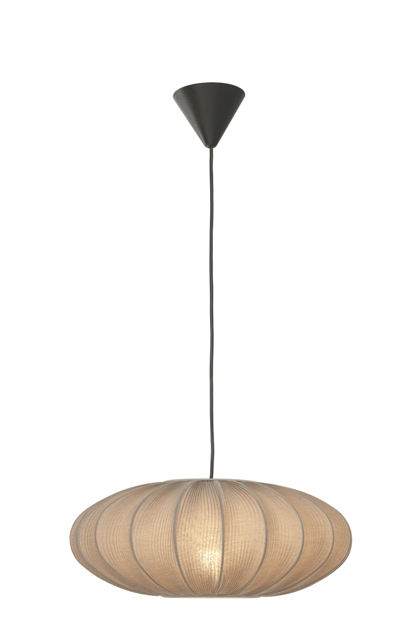 Mamsell Ø45 Grå Taklampe Fra Aneta Lighting - Mamsell taklampe er dekket med fint plissert stretchstoff som gir et behagelig, lett dempet lys.