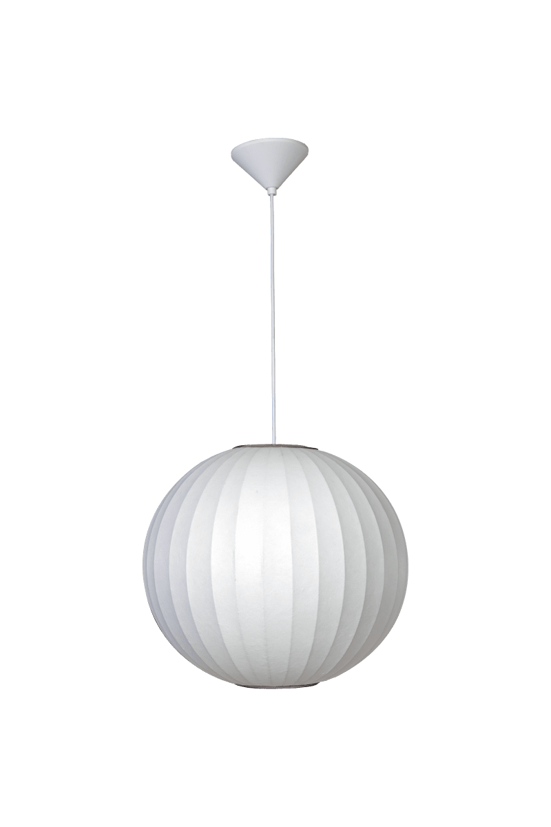 Kanoa Ø40 Hvit Taklampe Fra Aneta Lighting - N&aring;r lampen er p&aring;, sprer et behagelig lys seg gjennom stoffet og bidrar til en varm og koselig f&oslash;lelse i rommet.